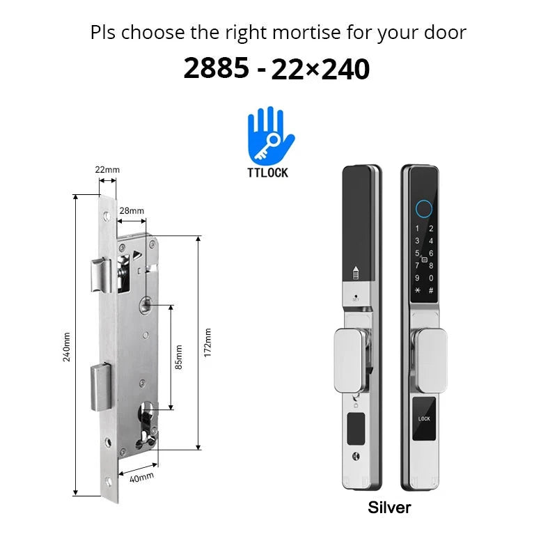 Slim 3.5cm Waterproof Aluminum Smart Door Lock