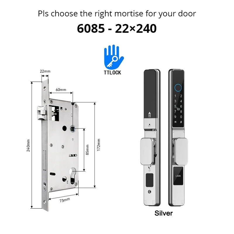 Slim 3.5cm Waterproof Aluminum Smart Door Lock