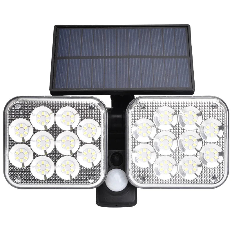 Solar Outdoor Light 120SMD LED Security Lights,2-Heads Motion Sensor Lights,IP65,270° Wide Angle Flood Wall Lights with 3 Modes