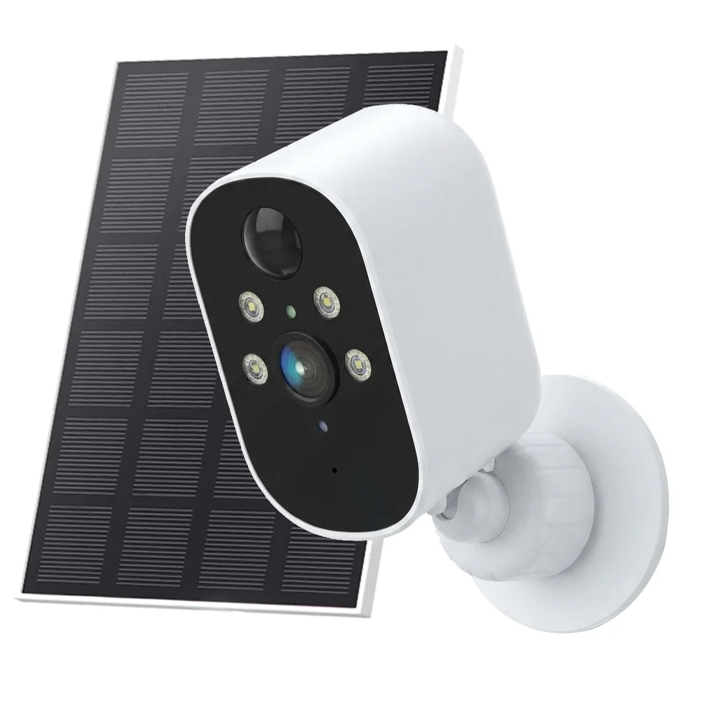 Solar Security Camera Wireless Outdoor Camera Battery Solar Powered 2K Resolution Waterproof Wifi Camera 2 Way Audio