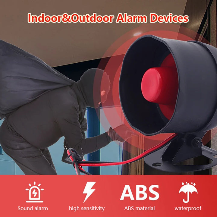 WiFi Siren Alarm System Wireless Loud Sound Alert Siren Kit Smart Life Siren Compatible For Home Security