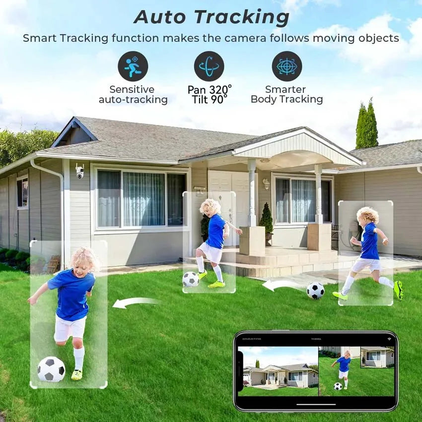 PTZ 4 Lens 3 Screen 10X Digital Zoom AI Auto Tracking IP O-KAM PRO Wifi Camera Outdoor Linkage Video Bluetooth Security Camera