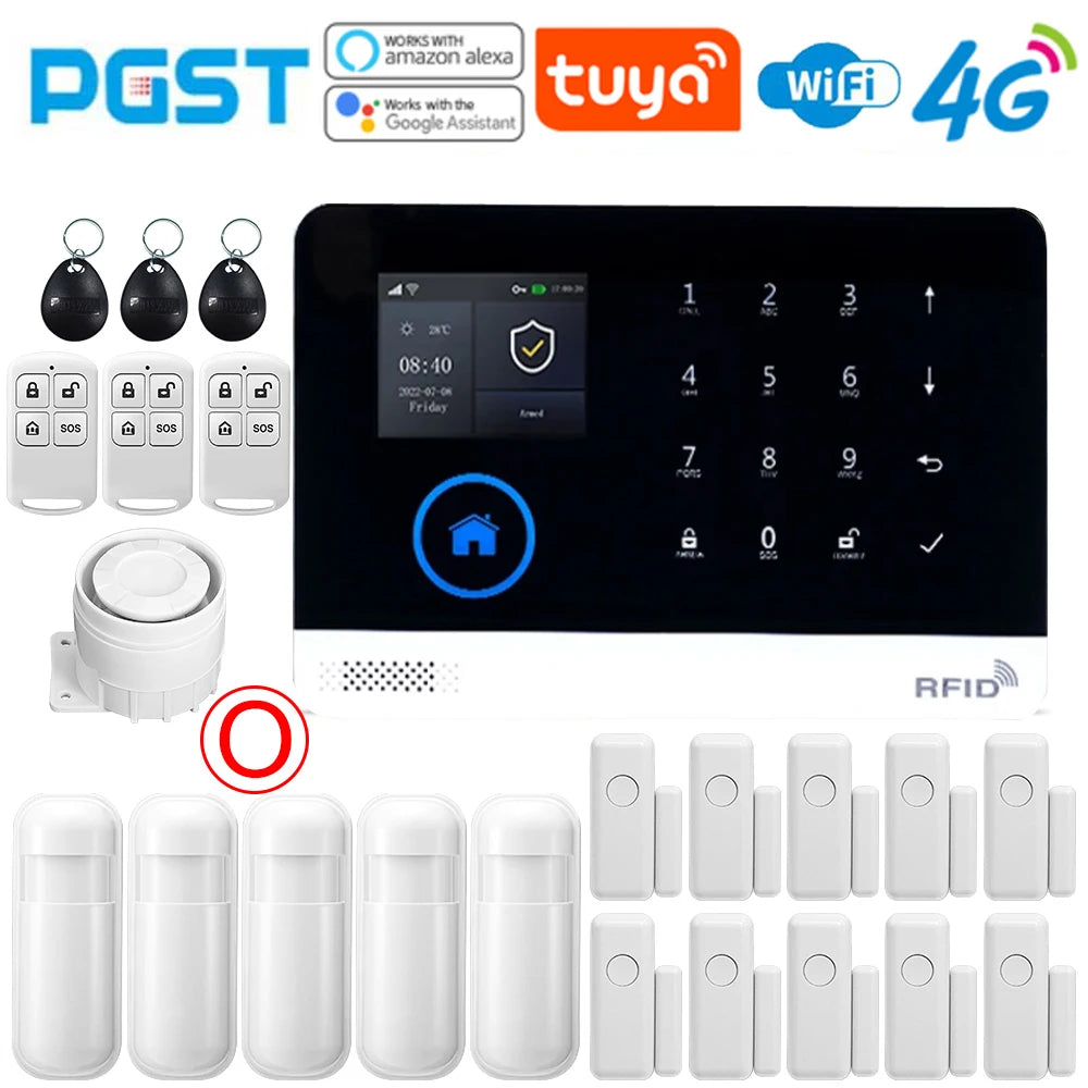 The New Smart Home Security System in 2025, PG-103 4G Tuya APP Wireless Alarm System, WiFi GSM Compatible with All 433MHz Wirele