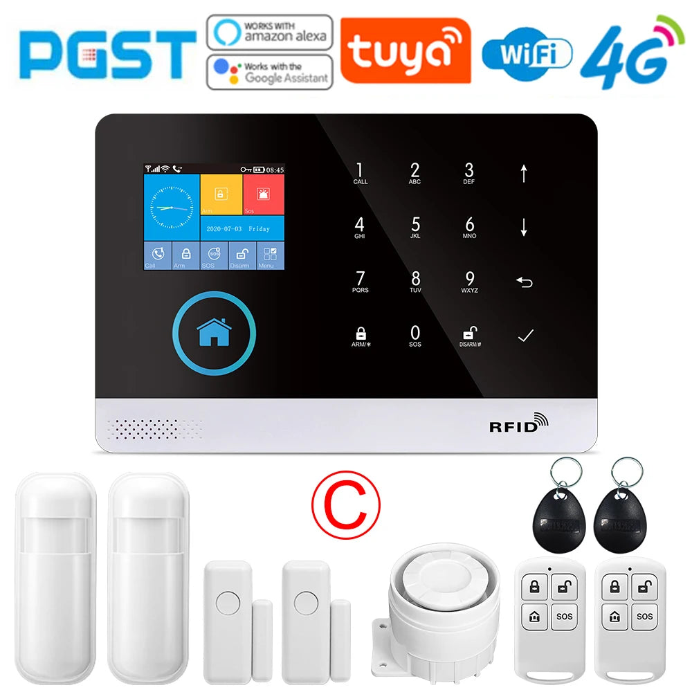 The New Smart Home Security System in 2025, PG-103 4G Tuya APP Wireless Alarm System, WiFi GSM Compatible with All 433MHz Wirele