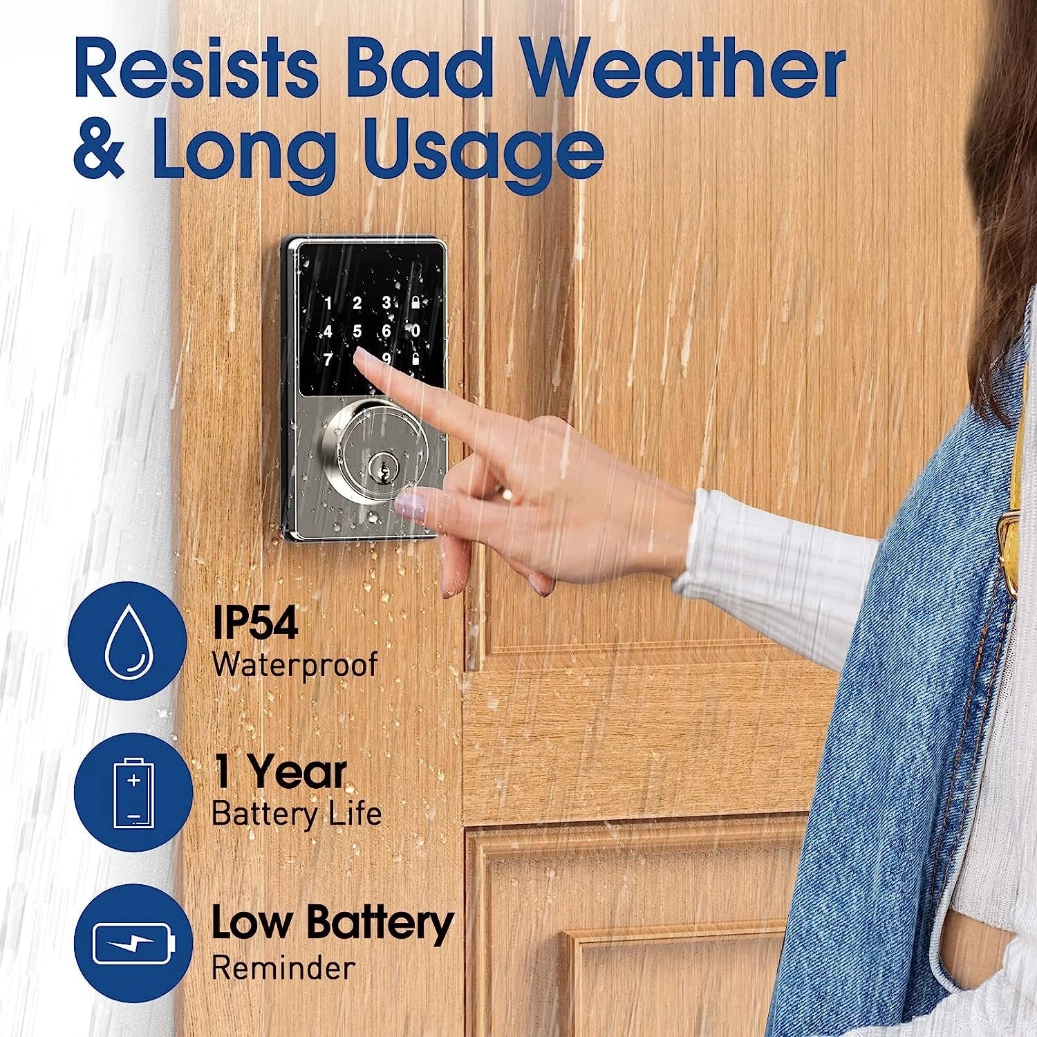 Keyless Entry Door Lock 50 User Codes