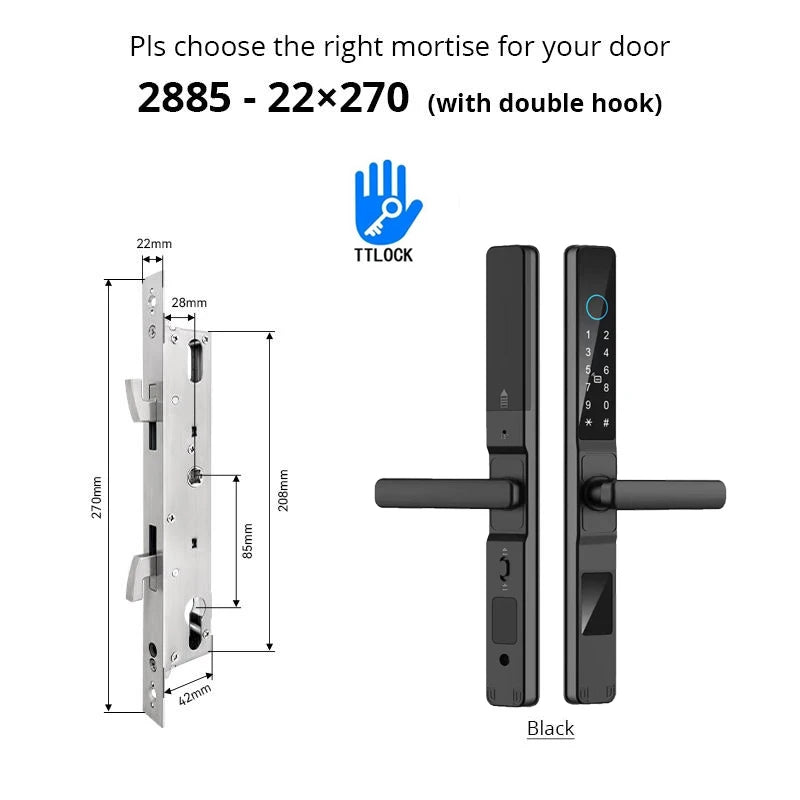 Slim 3.5cm Waterproof Aluminum Smart Door Lock