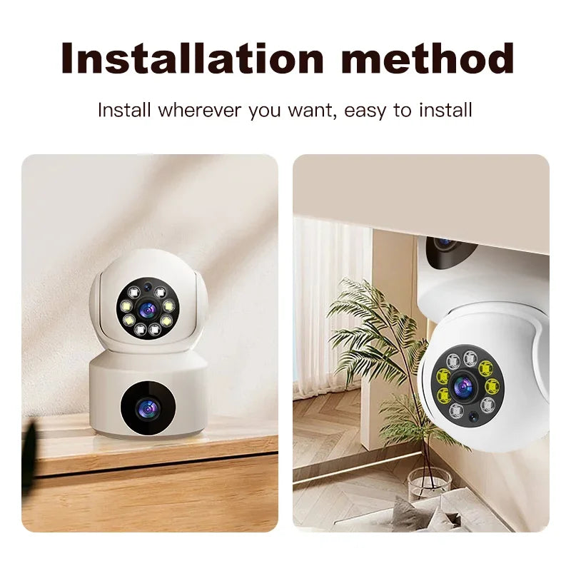 WiFi IP Camera PTZ Dual Lens 2.4G 1080P Night Vision Two-Way Voice Cloud Storage Indoor Outdoor Security Monitoring Baby Monitor