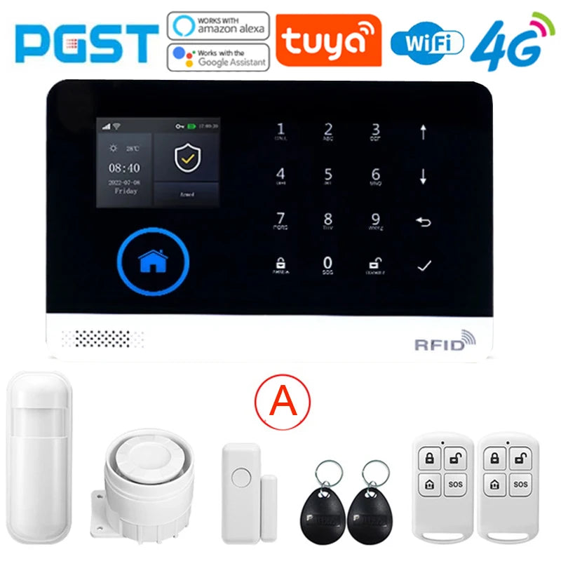 The New Smart Home Security System in 2025, PG-103 4G Tuya APP Wireless Alarm System, WiFi GSM Compatible with All 433MHz Wirele