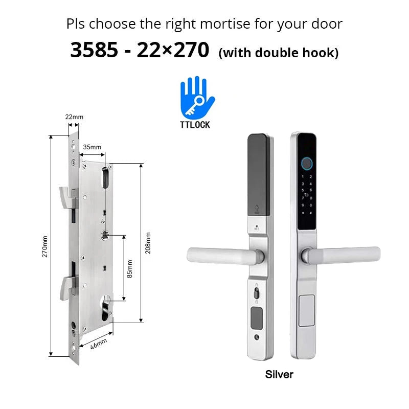 Slim 3.5cm Waterproof Aluminum Smart Door Lock