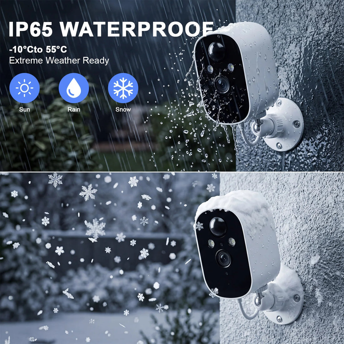 Solar Security Camera Wireless Outdoor Camera Battery Solar Powered 2K Resolution Waterproof Wifi Camera 2 Way Audio