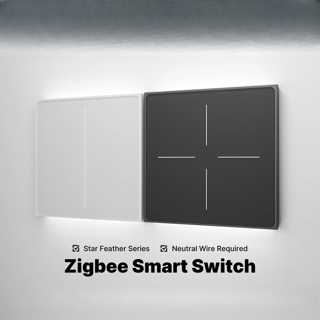 Smart Zigbee Wall Switch with Touch Glass Panel, Scene Mode Switching & APP Remote Control, No Neutral Wire Required
