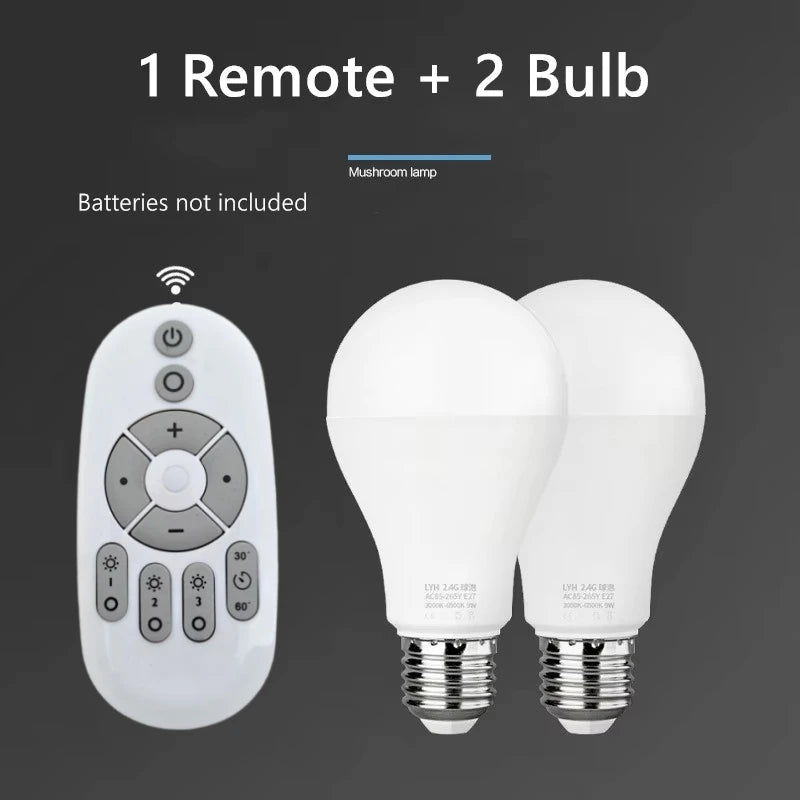 Smart LED Bulb E27 6W 9W 12W RF 2.4G Wireless Remote Control Night Light Timing Turn off Warm Cold Light Dimmable Led Lamp Bulb