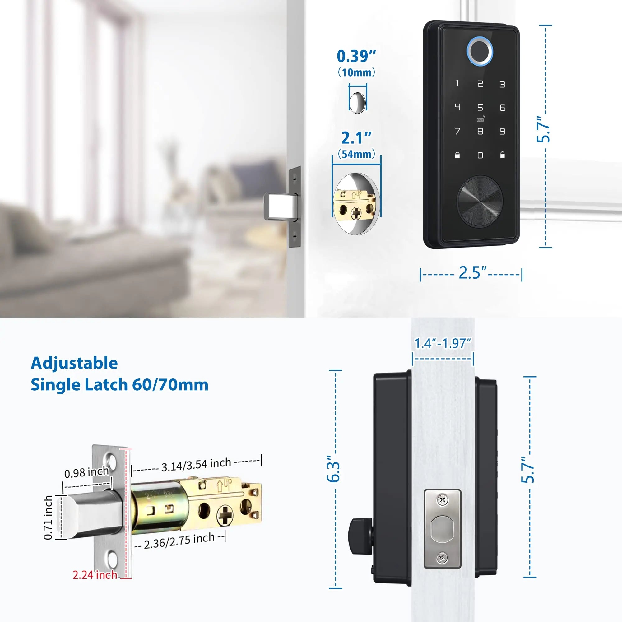 Smart Deadbolt Locks for Front Door Alexa WiFi