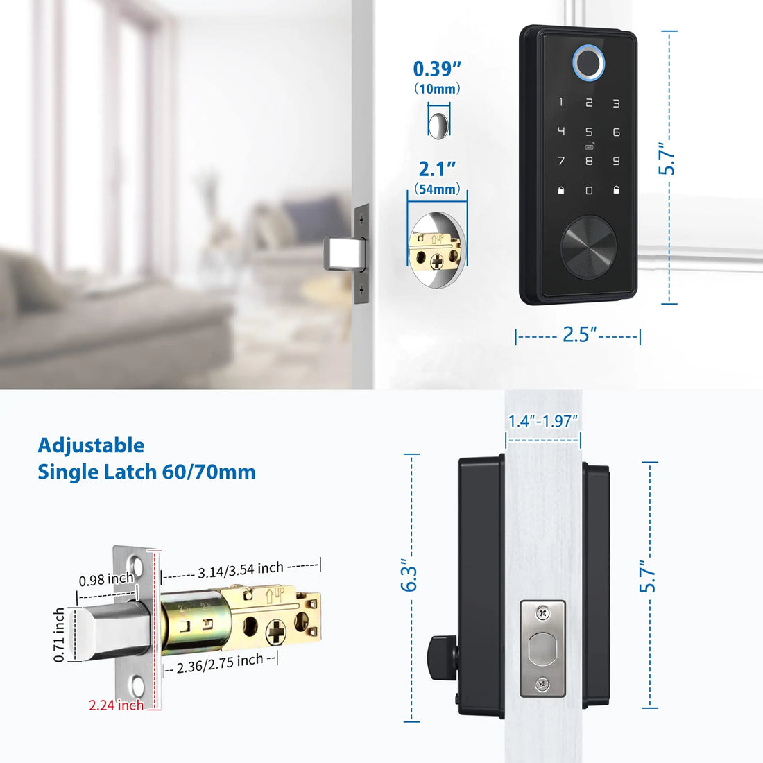 Smart Deadbolt Locks for Front Door Alexa WiFi
