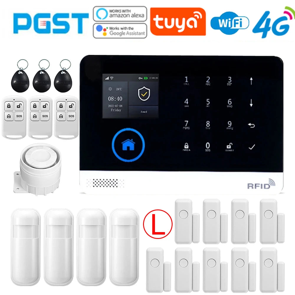 The New Smart Home Security System in 2025, PG-103 4G Tuya APP Wireless Alarm System, WiFi GSM Compatible with All 433MHz Wirele