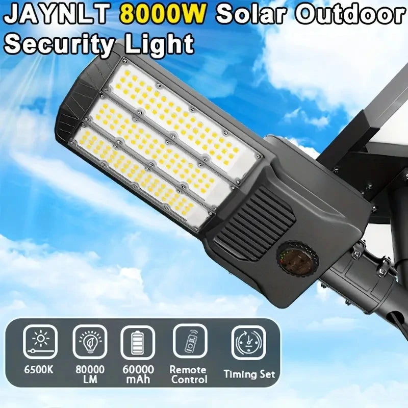 Solar Street Lights Outdoor Motion Sensor Light 8000W 800000LM 6500K Solar Security Flood Lights Solar Lamp for Yard, Road