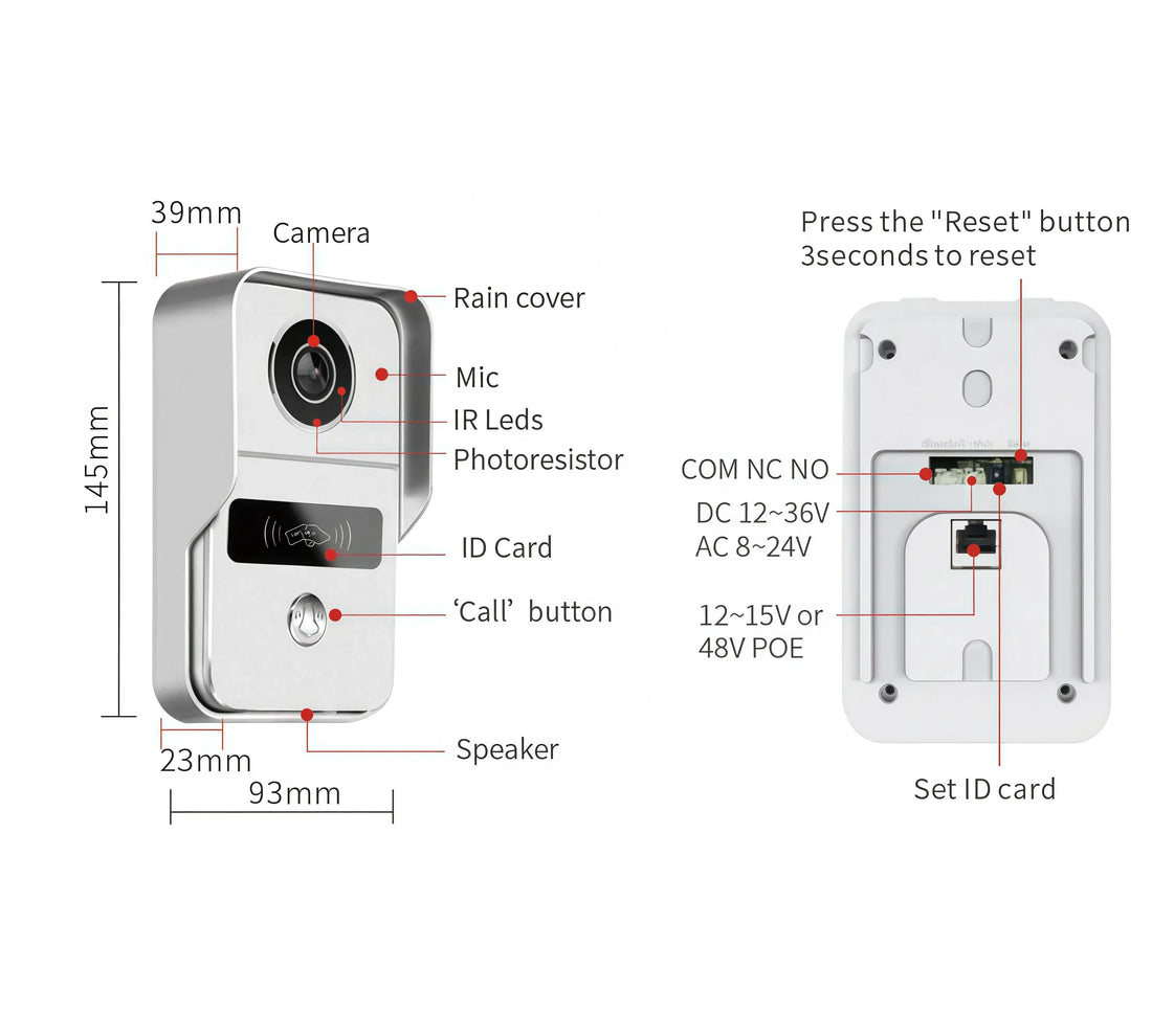 Visual Video Doorbell 2.4G WiFi Tuya Smart Home Outdoor Wireless Intelligent Intercom Night Vision Camera Waterproof Ring Bell