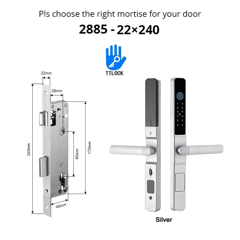 Slim 3.5cm Waterproof Aluminum Smart Door Lock