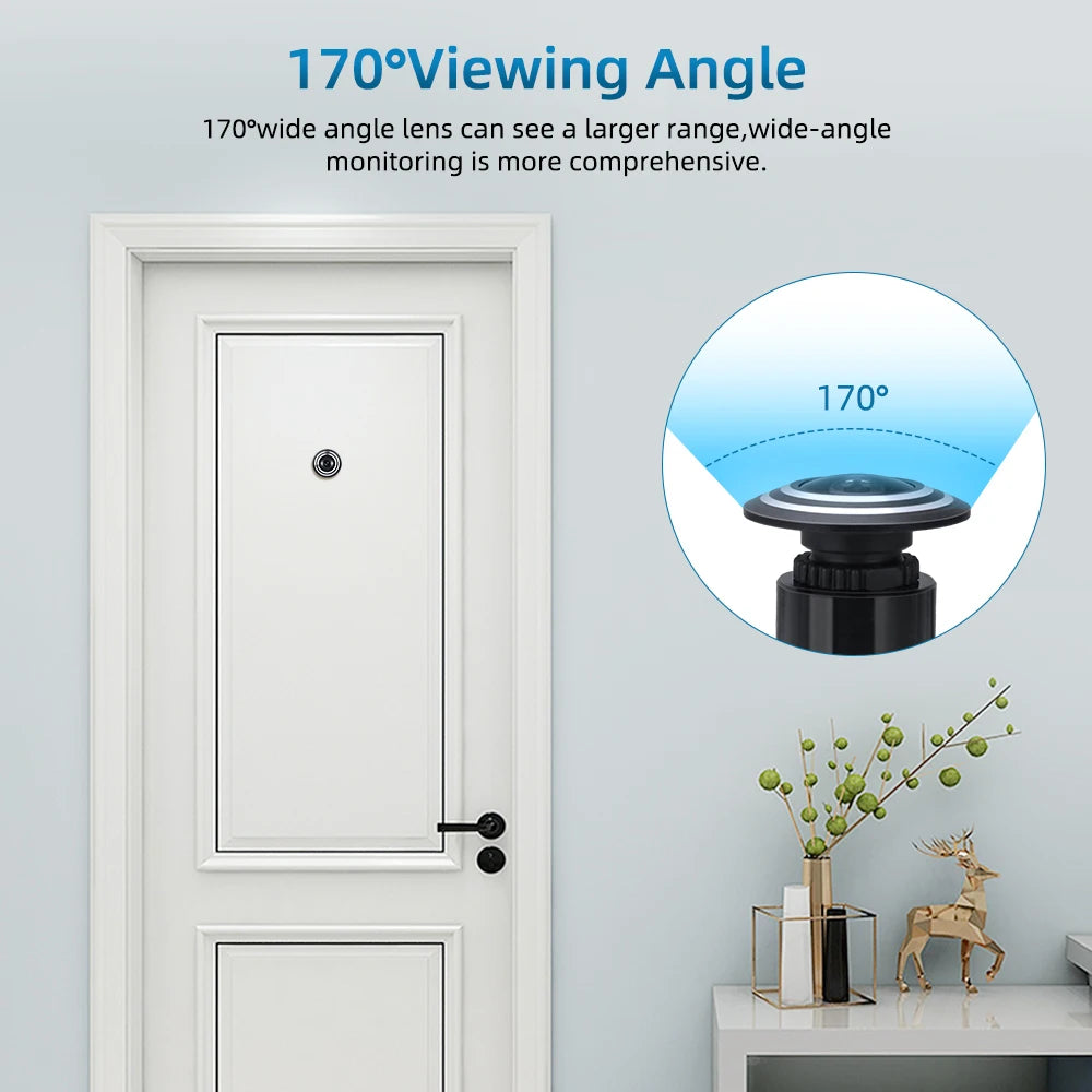 Sectyme Tuya Smart Home Digital Door Peepholes WiFi 1080P Doorbell Camera