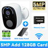 2K 5MP Solar Security Camera Wireless Outdoor Color Night Vision Battery Powered Support 2.4G WiFi, PIR, Waterproof, 2-Way Alexa