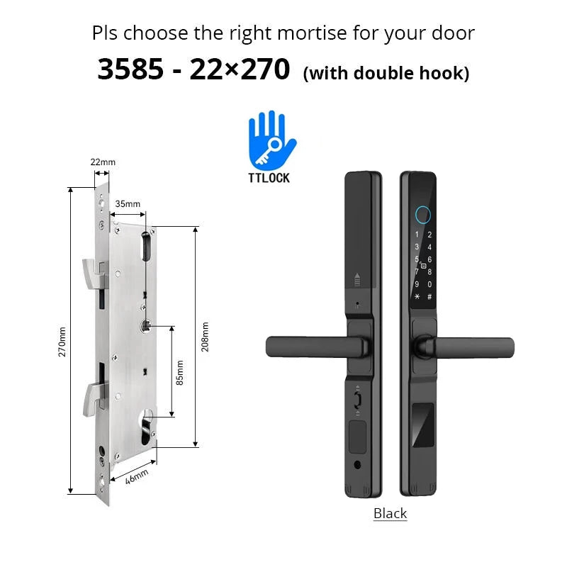 Slim 3.5cm Waterproof Aluminum Smart Door Lock