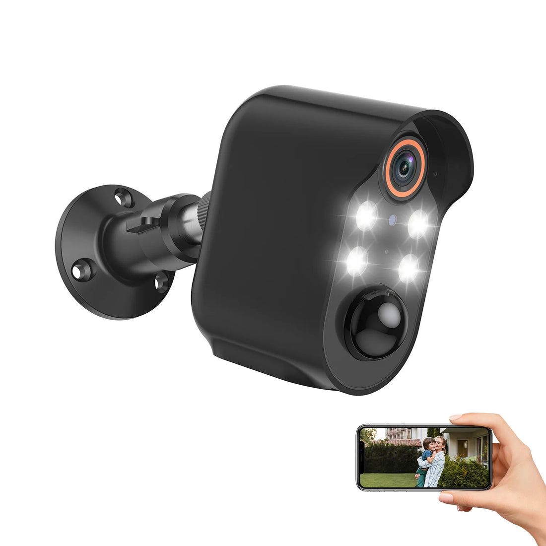 Bull Solar Powered Security Camera Hd Two Way Audio Wireless Outdoor Home Surveillance Waterproof Night Vision Motion Detection